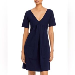 NWT Rebecca Taylor Short Sleeve Shift Dress With Pockets in Navy Size XS